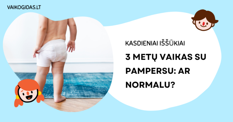 3 metų vaikas su pampersu