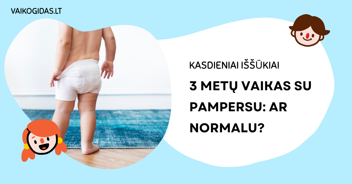 3 metų vaikas su pampersu