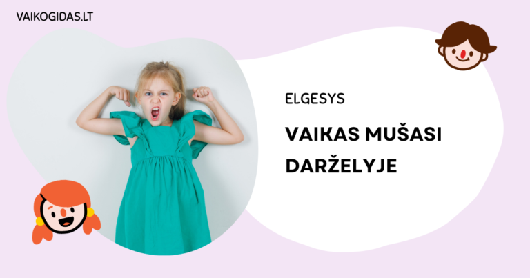 Vaikas mušasi darželyje